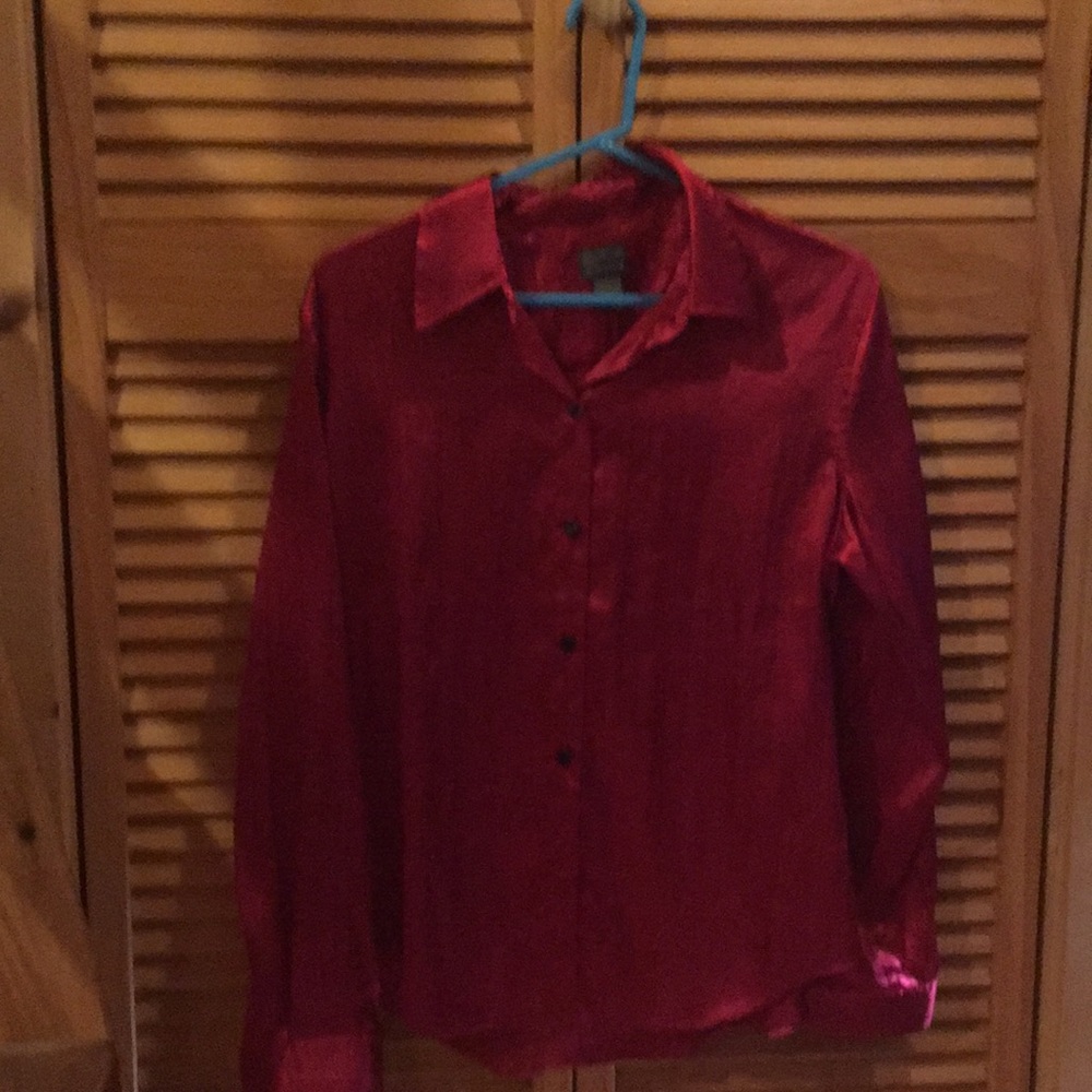 Chico red satin shirt